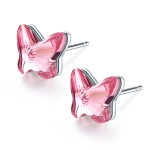 Monemel Swarovski Pembe minik Kelebek Küpe